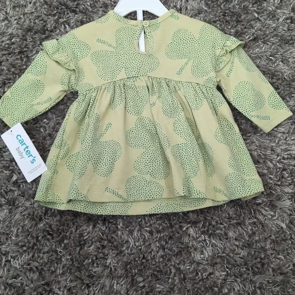 BABY Carter's 2 piece clover dress & head wrap set